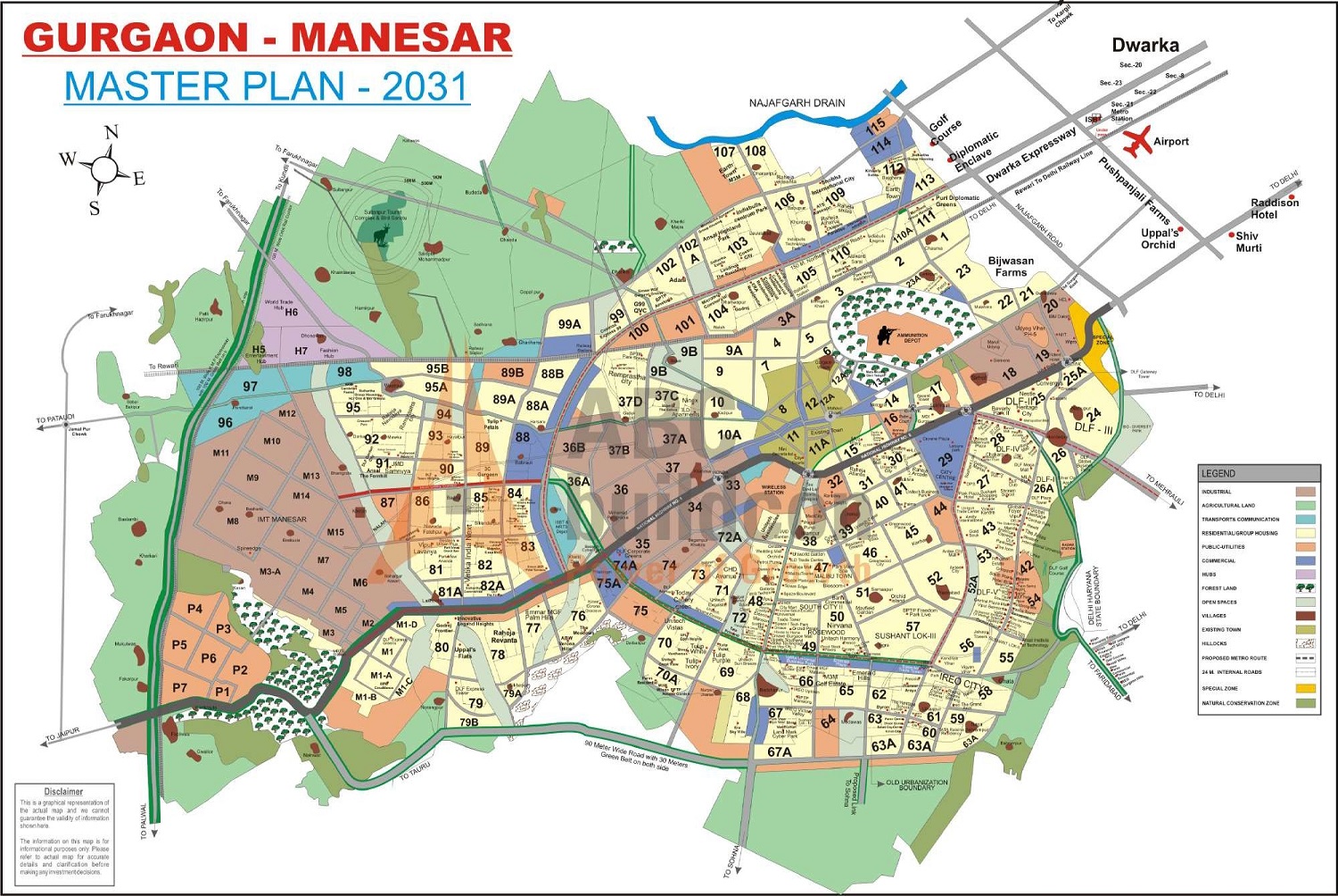 Gurgaon-manesar-masterplan-2031